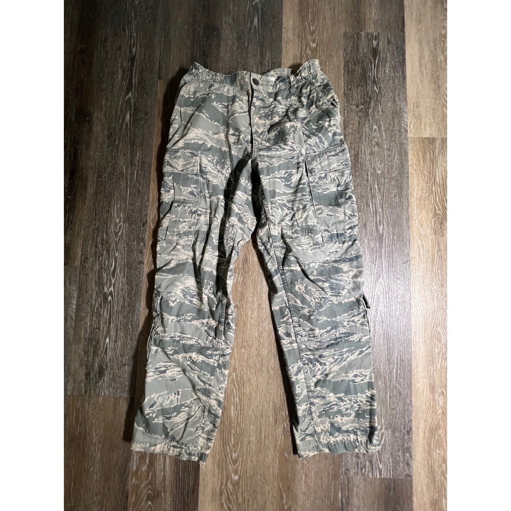 US Air Force Tiger Stripe Digital Camo Cargo Pants Mens 32S Grey Excellent ABU